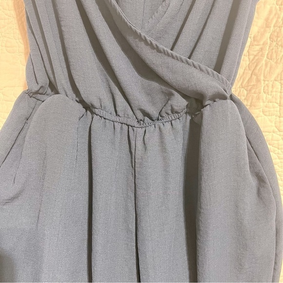 MONK & LOU DARLA Blue Cropped Wide Leg Romper, Jumpsuit, Size Small- #277 - Picture 9 of 10